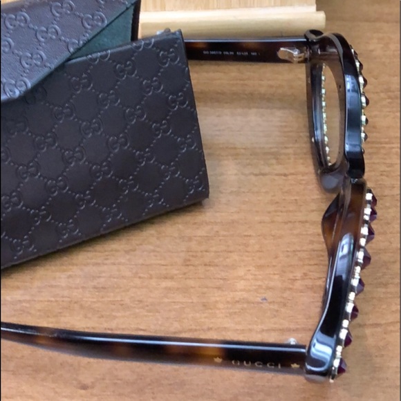 Gucci Red Crystal Eyeglasses - Picture 1 of 10